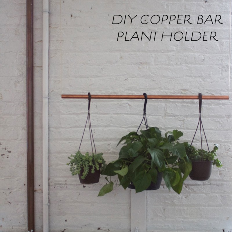 DIY copper bar plant holder