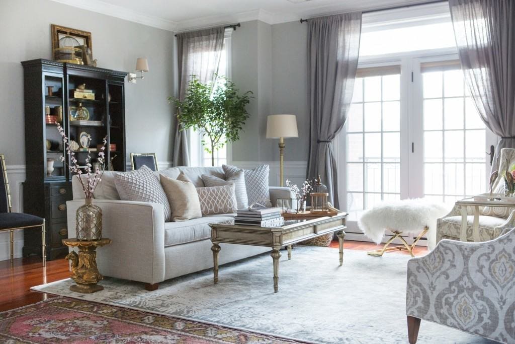 gray living room decor