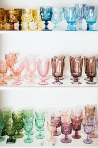 rainbow vintage glassware
