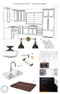 black and white kitchen design plan