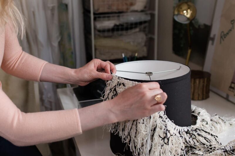 How To DIY A Simple Fringe Lampshade