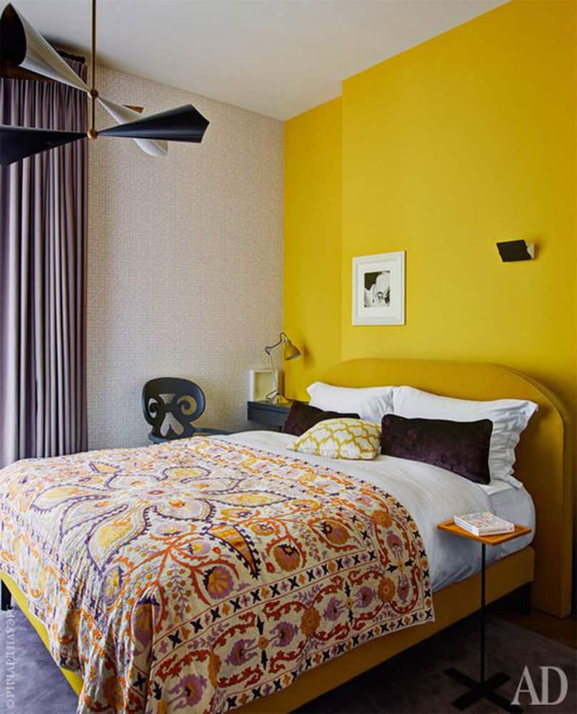 painted-yellow-accent-wall