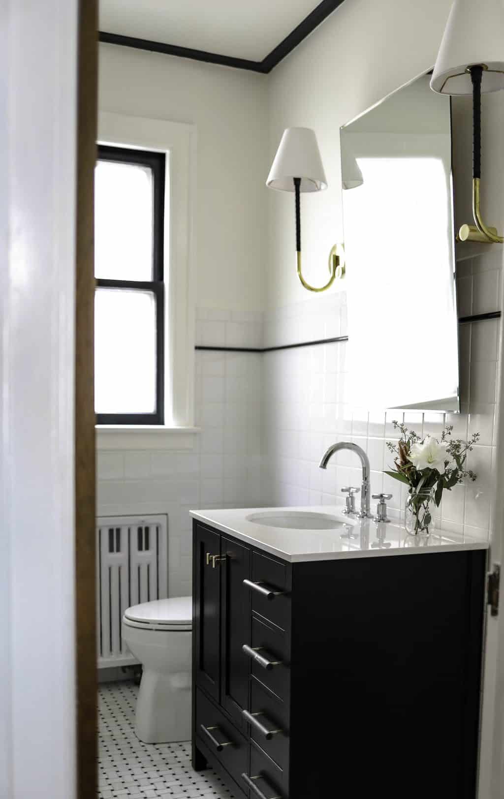 White Tiles Black Grout Can Add Bathroom Value