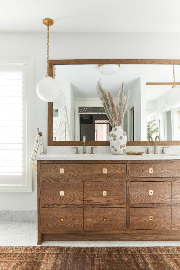 inset custom cabinets in bathroom vanity 