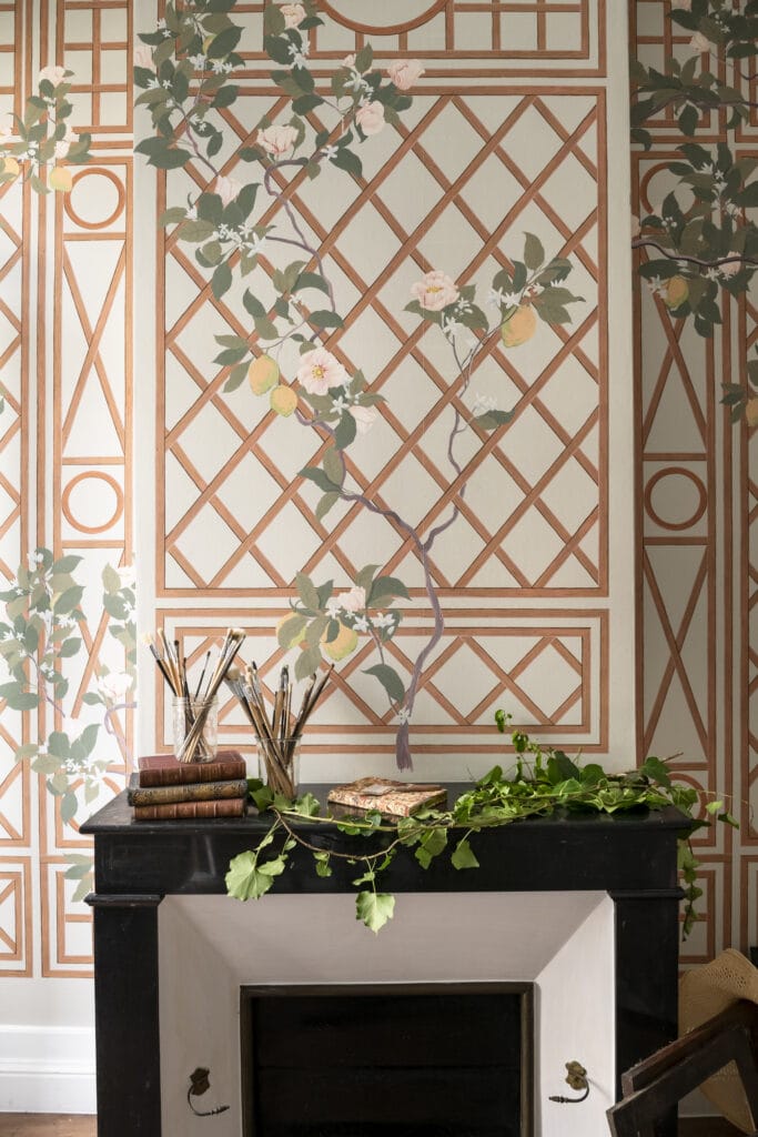 wallpaper with lemon trees